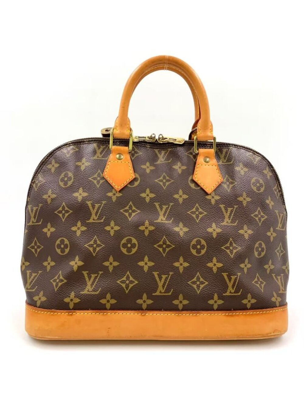 Louis Vuitton Alma PM Monogram Leather Brown Handbag Gold